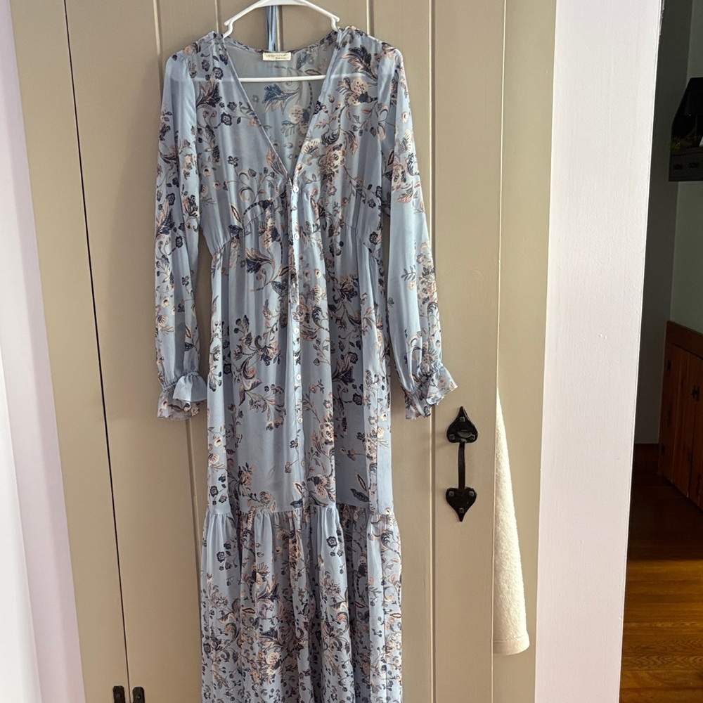 Lovestitch Blue Floral Long Sleeve Dress